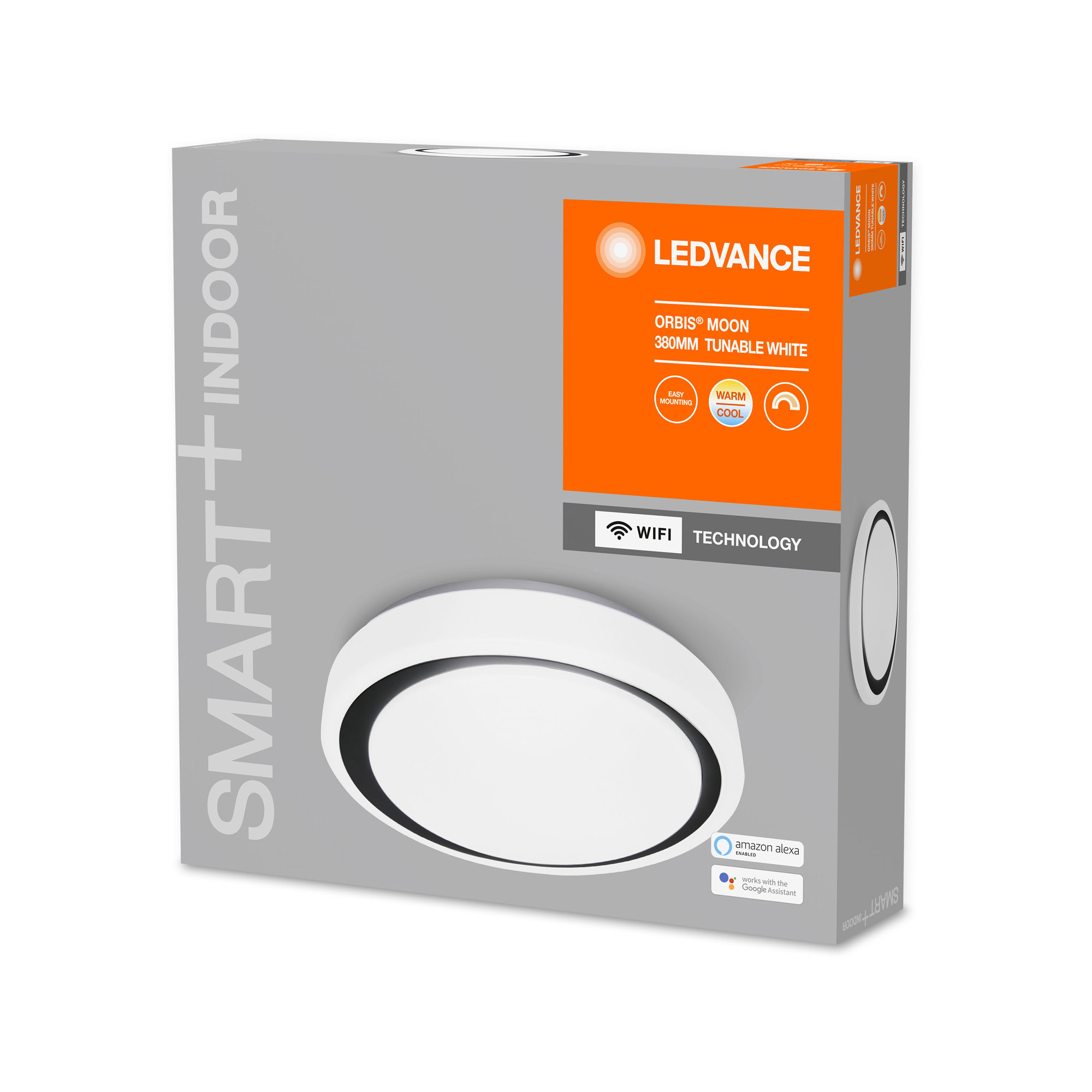 Lampa LED de tavan LEDVANCE SMART+ WiFi Tunable LED-uri Albe ORBIS Moon 380mm alb-negru 2500lm
