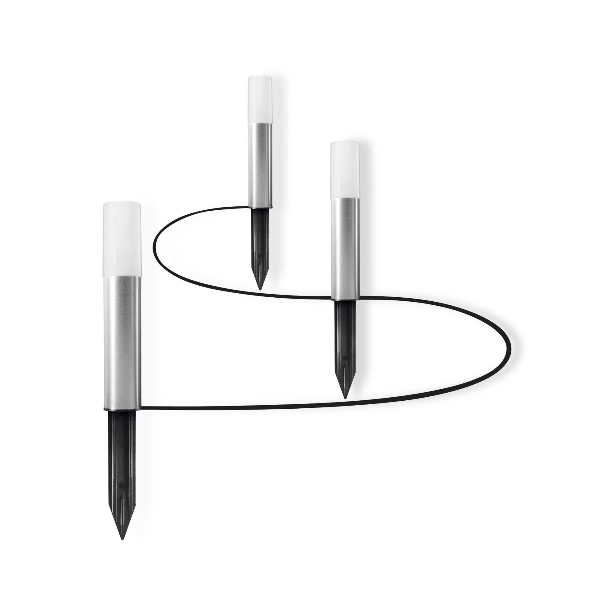 Lumini de grădină cu LED-uri LEDVANCE SMART+ WiFi RGBW Extensie stâlp de grădină Mini 3 bucăți IP65 argintiu 45lm