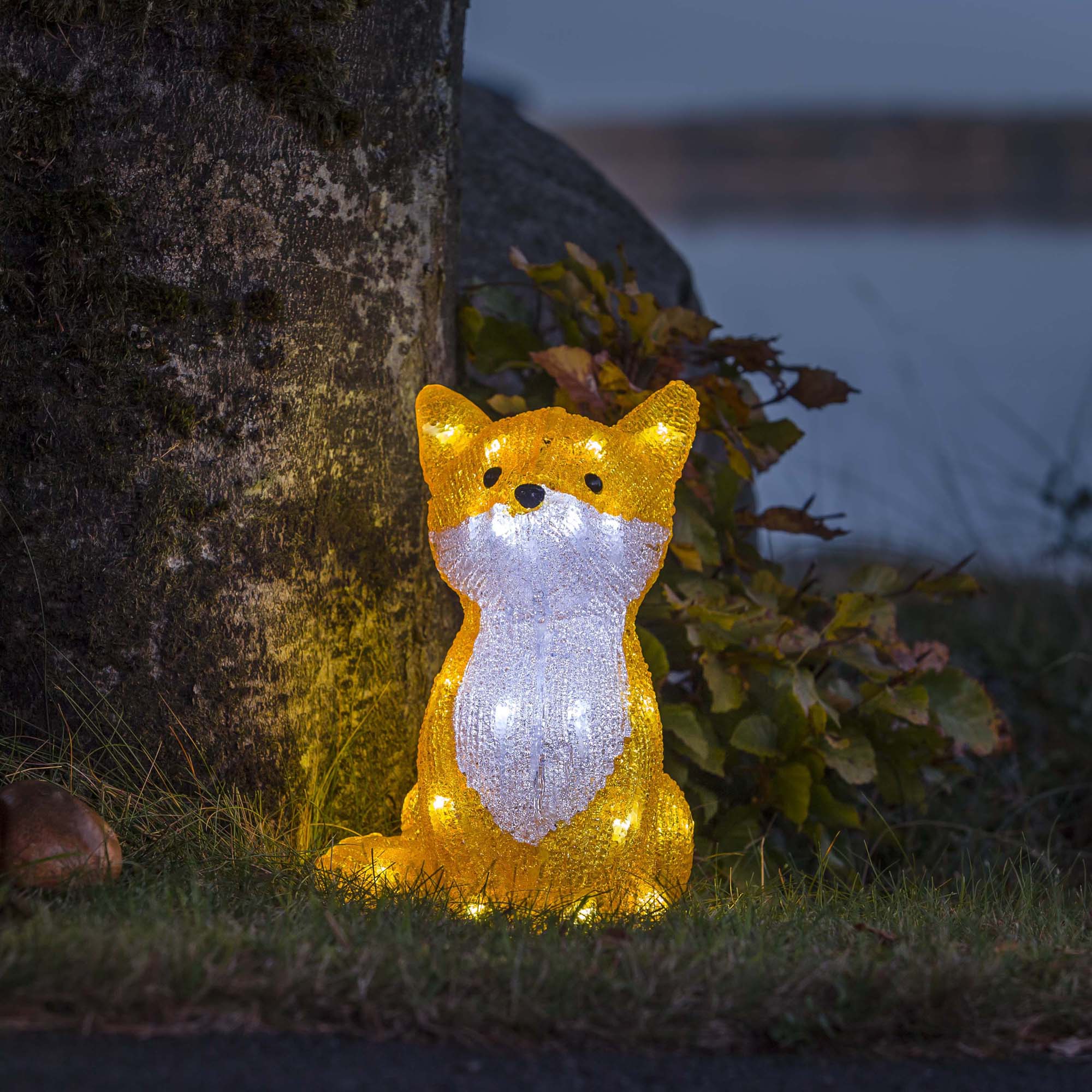 Figurina luminoasa Konstsmide LED Acrylic Vulpe 32 LED-uri alb rece