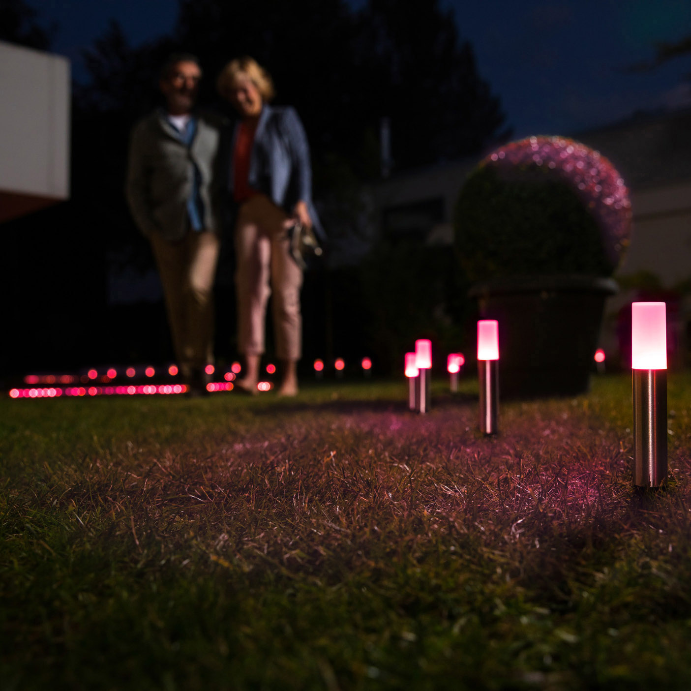 Lumini de grădină cu LED-uri LEDVANCE SMART+ WiFi RGBW Extensie stâlp de grădină Mini 3 bucăți IP65 argintiu 45lm