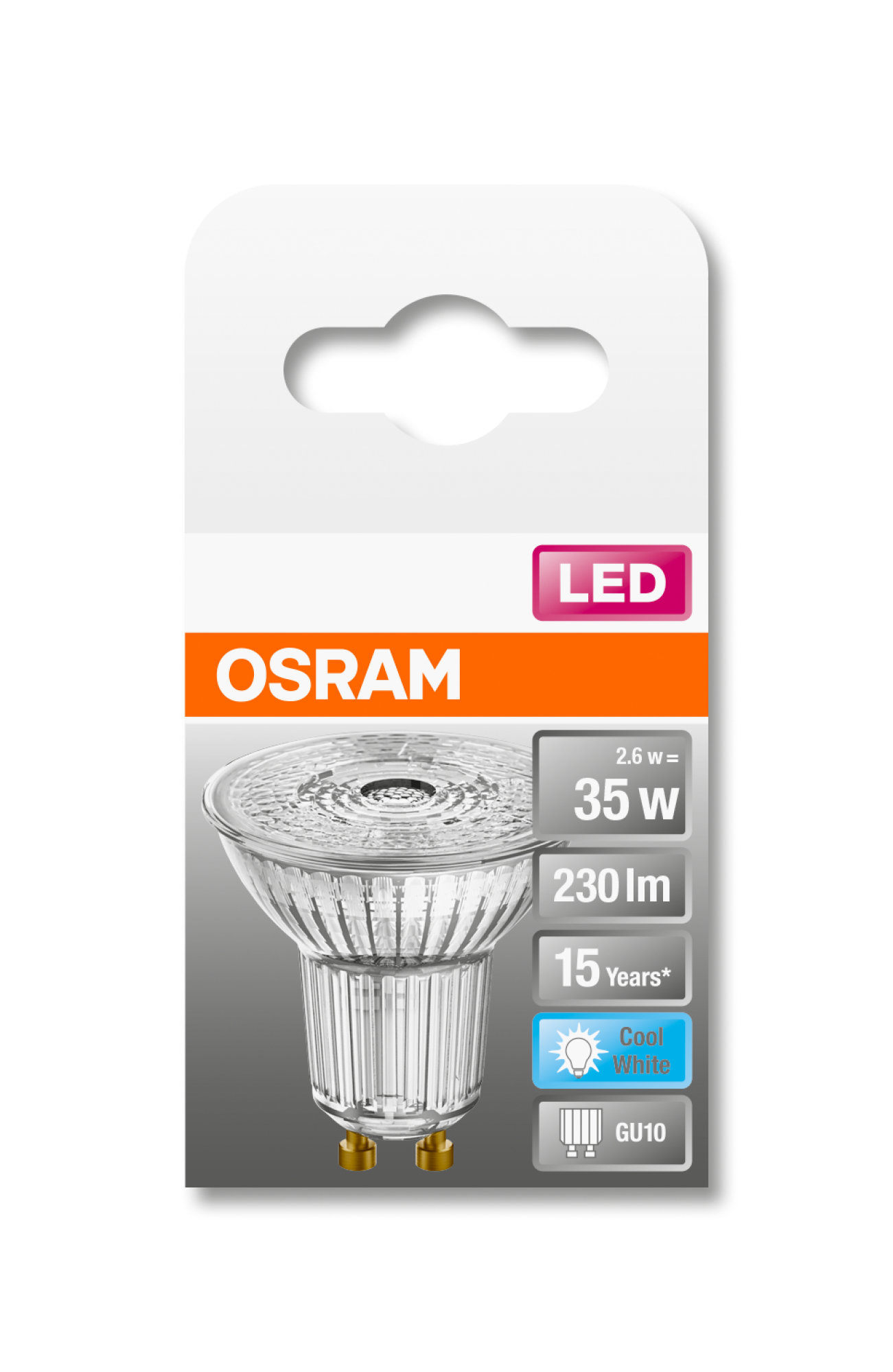 Spot Osram LED STAR PAR16 35 2,6W 840 GU10 230lm 4000K