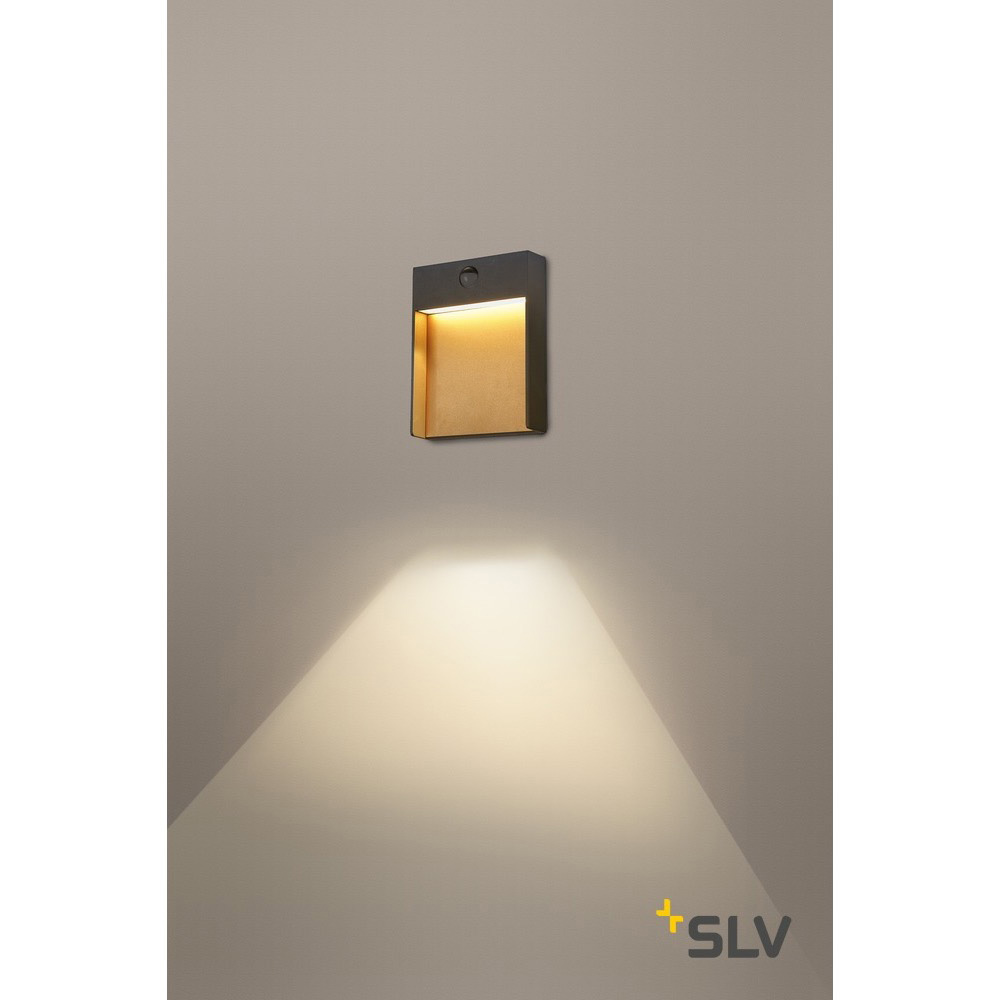 SLV FLATT SENSOR WL 3000/4000K IP65 Corp de iluminat exterior cu LED-uri de perete antracit 600lm