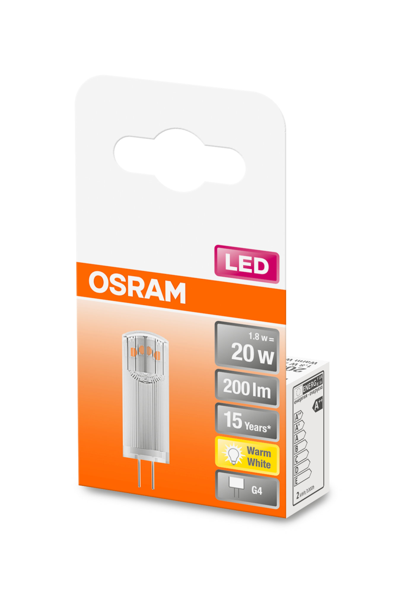 Bec Osram LED STAR PIN 20 clar 1,8W 827 12V G4 200lm 2700K