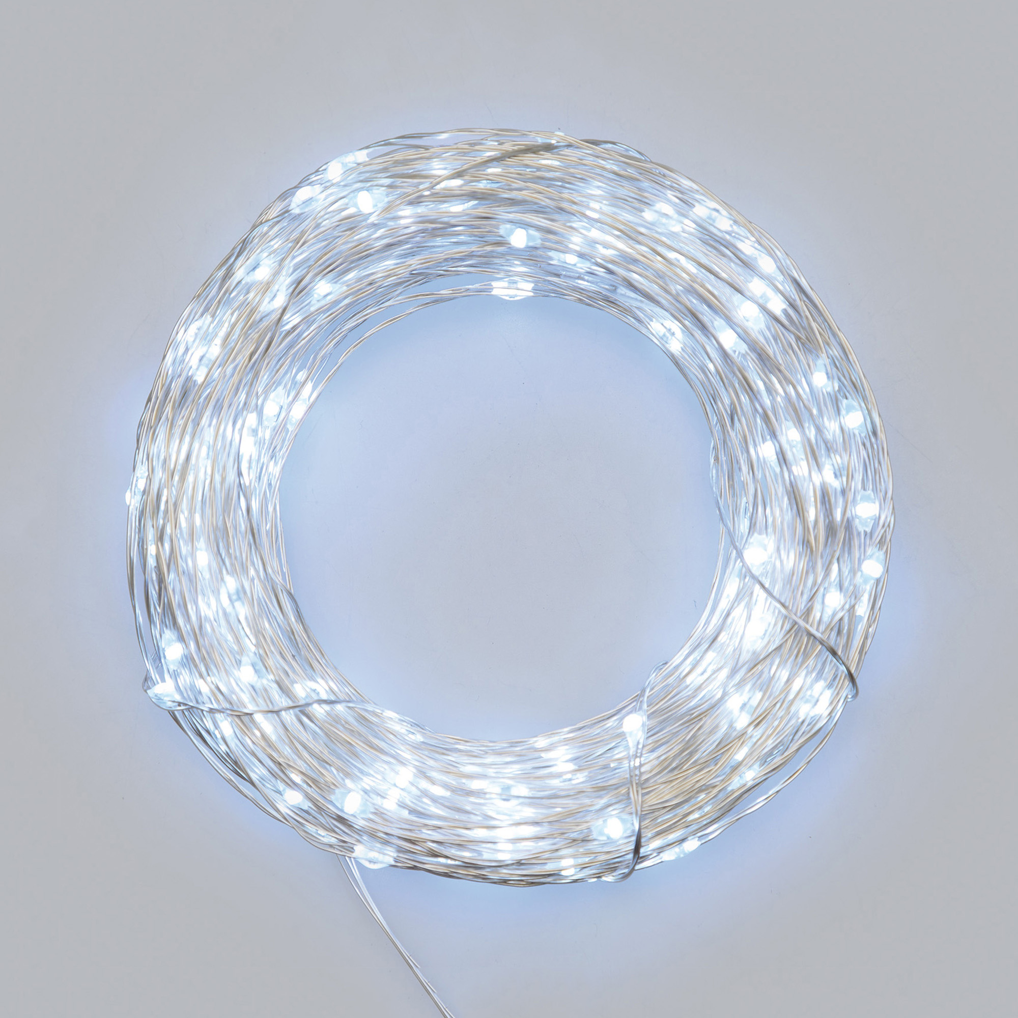 Instalatie luminoasa Micro-LED 200 LEDuri Alb Rece, Telecomanda, 15 Functii, Cu baterie