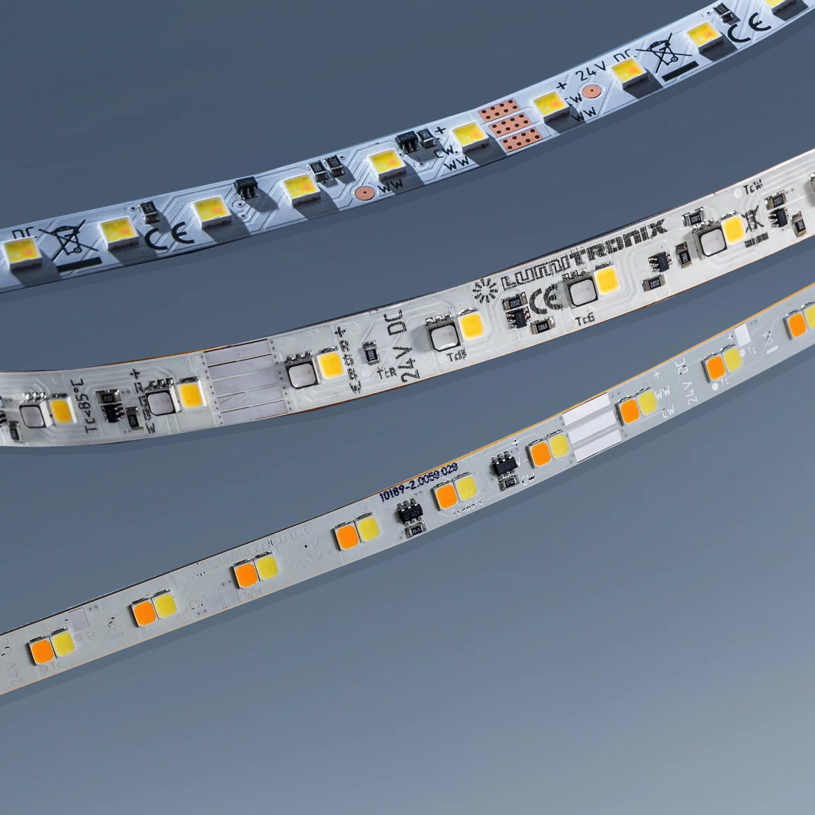 Bandă flexibilă cu LED-uri pe comanda, LumiFlex RGB-TW, 2-5 canale, 12/24/48V 5-50m lungime, 5-20mm lățime