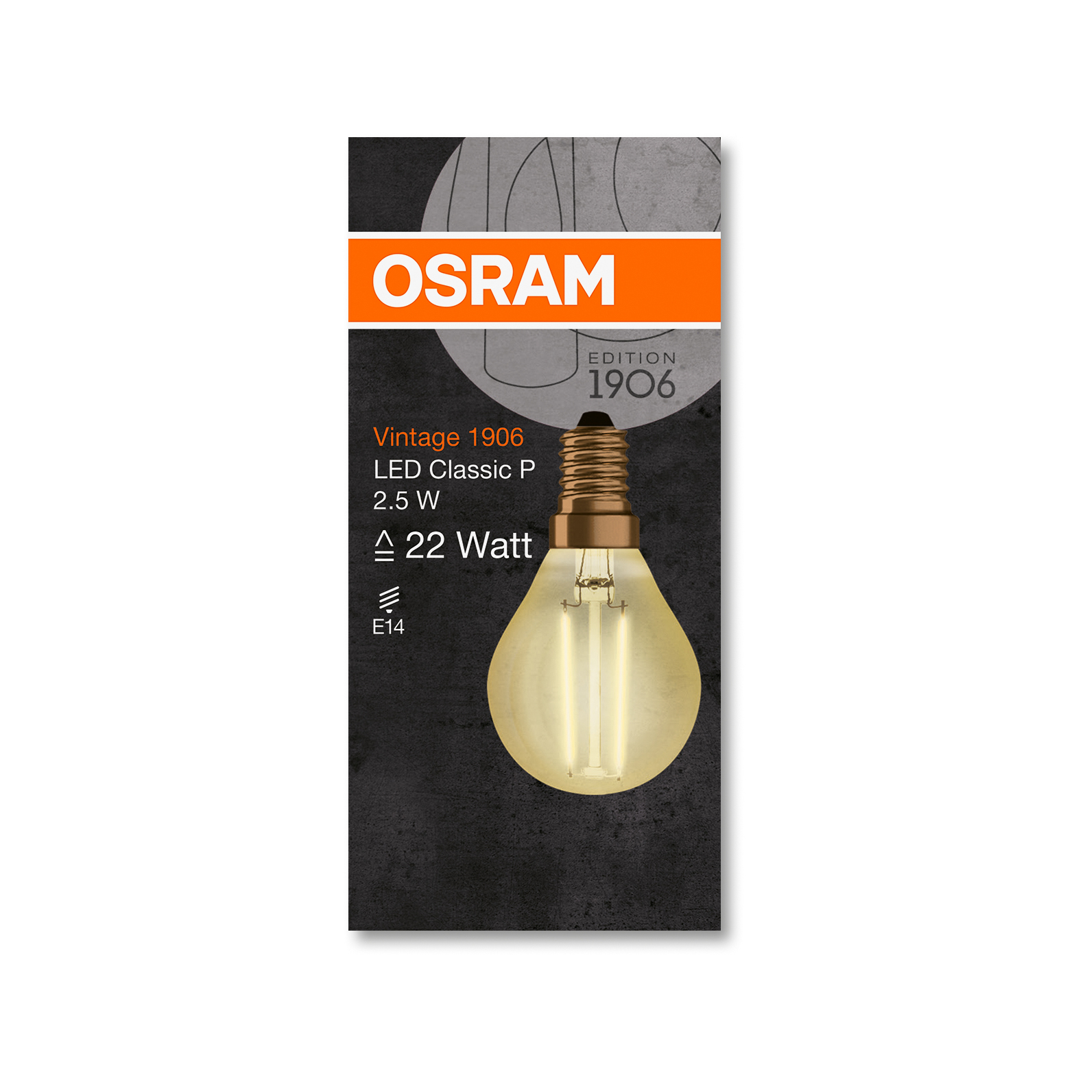 Bec LED Osram LED VINTAGE 1906 CLP auriu22 non-dim 25W 824 E14 220lm 2500K CRI80