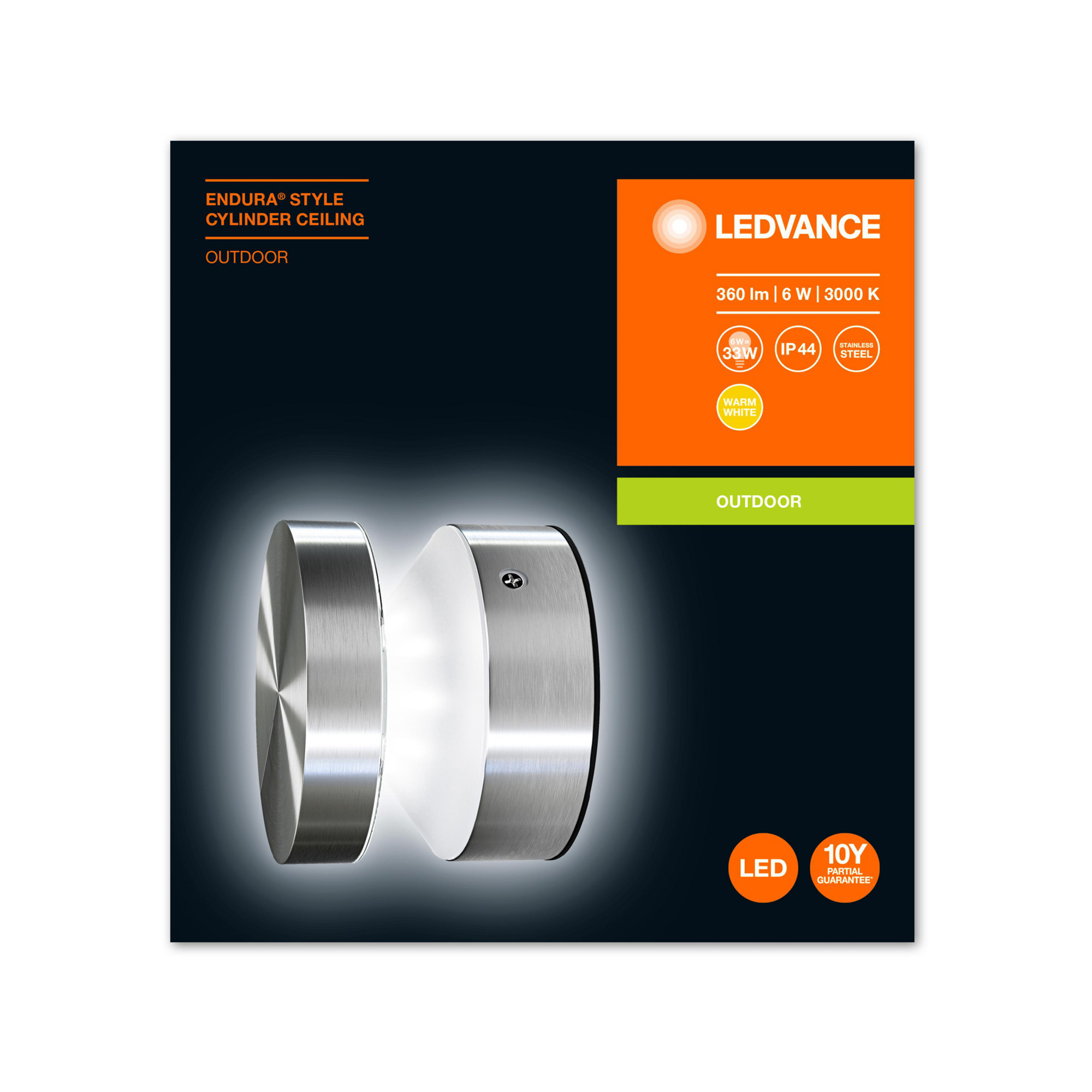 LEDVANCE ENDURA STYLE cilindru de plafon 6W STEEL 360lm 3000K