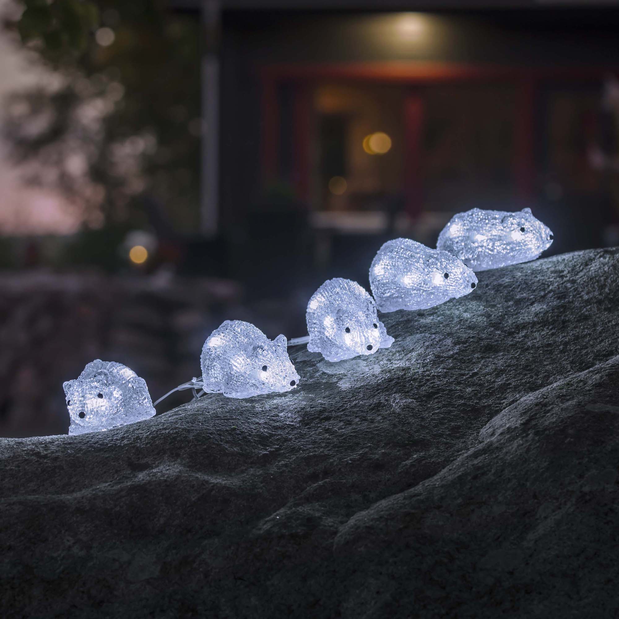 Figurina luminoasa Konstsmide LED Acrylic Set de 5 Soricei 40 LED-uri alb rece
