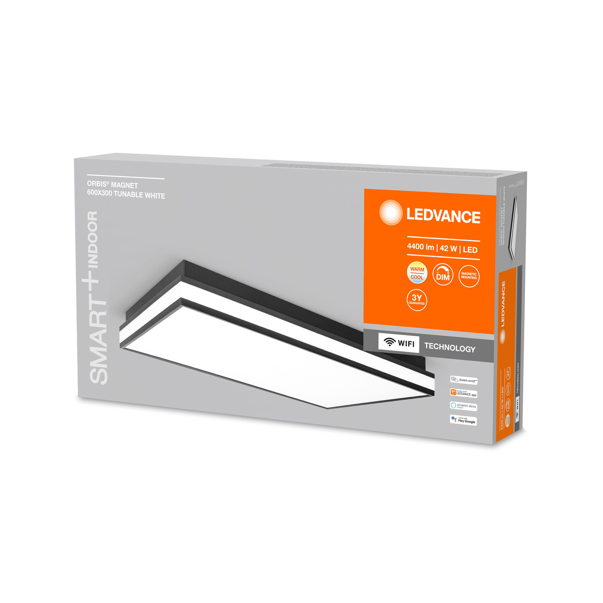 Lampa LED de tavan LEDVANCE SMART+ WiFi Tunable LED-uri Albe ORBIS MAGNET 600x300mm negru 4200lm
