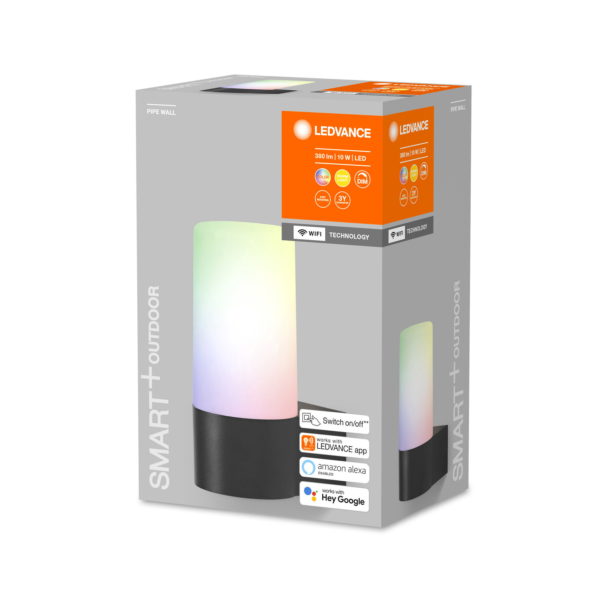 Lampa LED de perete LEDVANCE SMART+ WiFi RGBW LED RGBW LED Pipe Wall IP44 380lm