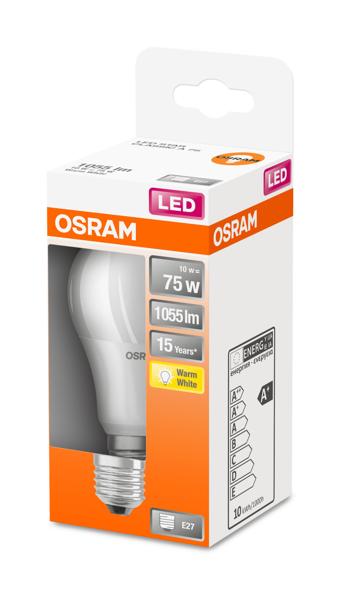Bec Osram LED STAR CLA40 5,5W 827 mat E27 470lm 2700K