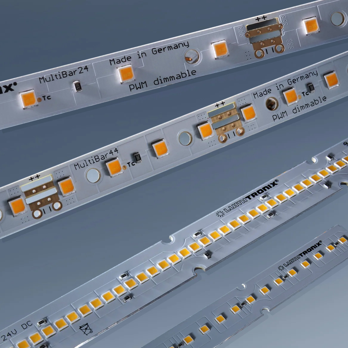 Bandă cu LED-uri albe Nichia/Cree/Samsung/Seoul pe comanda, LumiBar-50 cu 50cm lungime, fabricată în Germania, 12/24/48V (până la 10000lm/m)