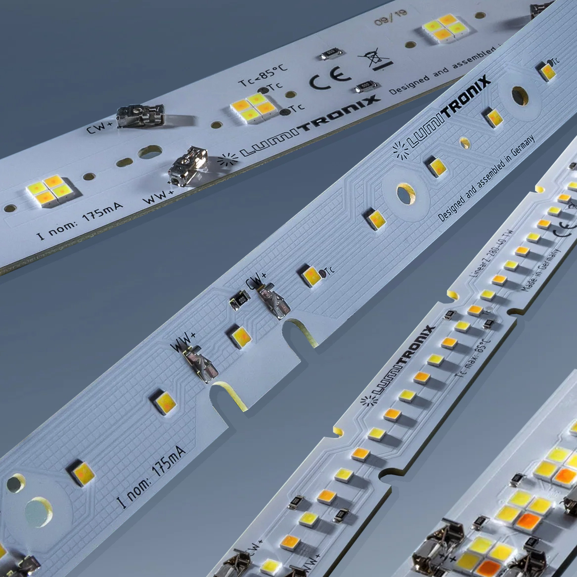 Bandă cu LED-uri RGB-TW Nichia pe comanda, LumiBar-50 cu 50cm lungime, fabricată în Germania, 12/24/48V (până la 10000lm/m)