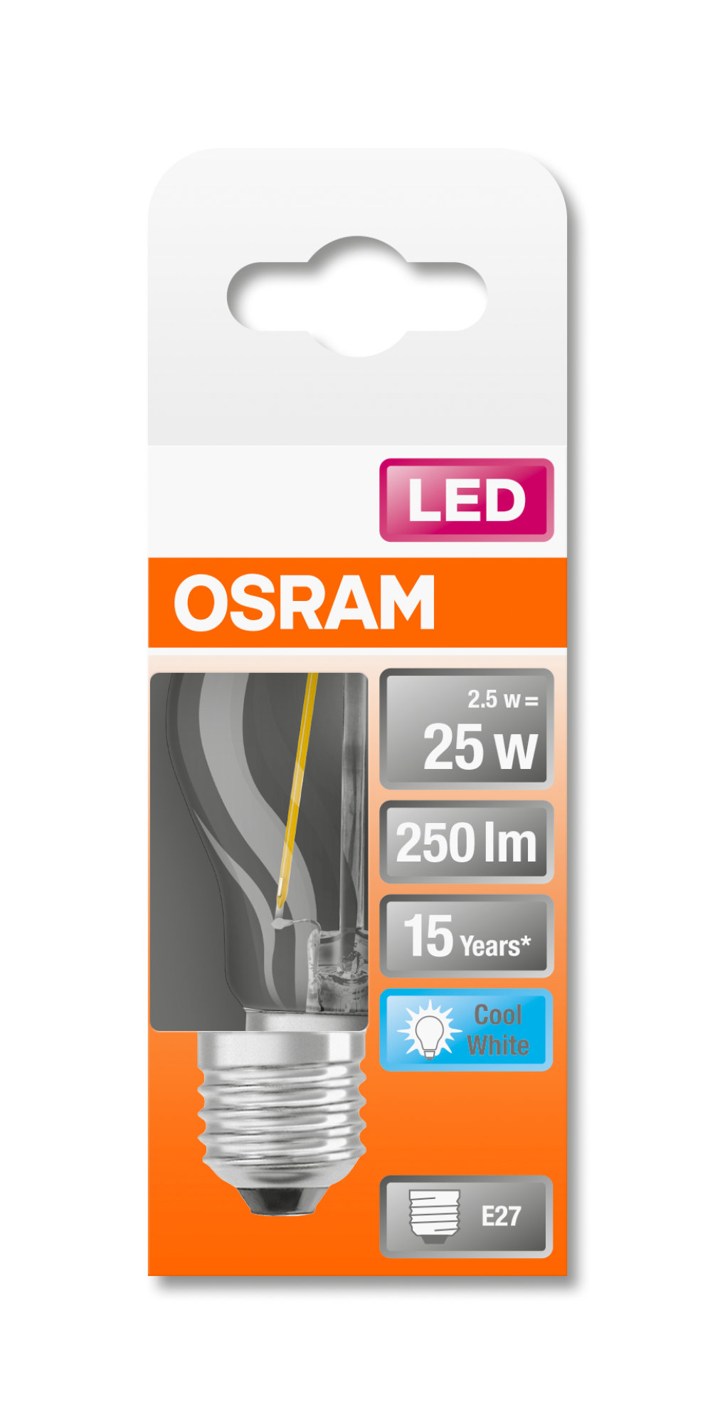 Bec Osram LED STAR FILAMENT clar CLP 25 2.5W 840 E27 non-dim 250lm 4000K