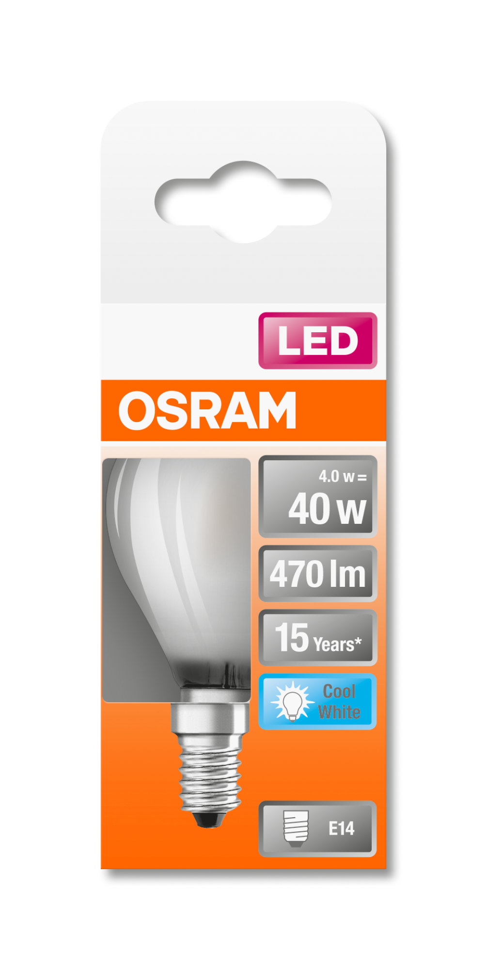 Bec Osram LED STAR RETROFIT mat CLP 40 4W E14 840 non dim 470lm 4000K
