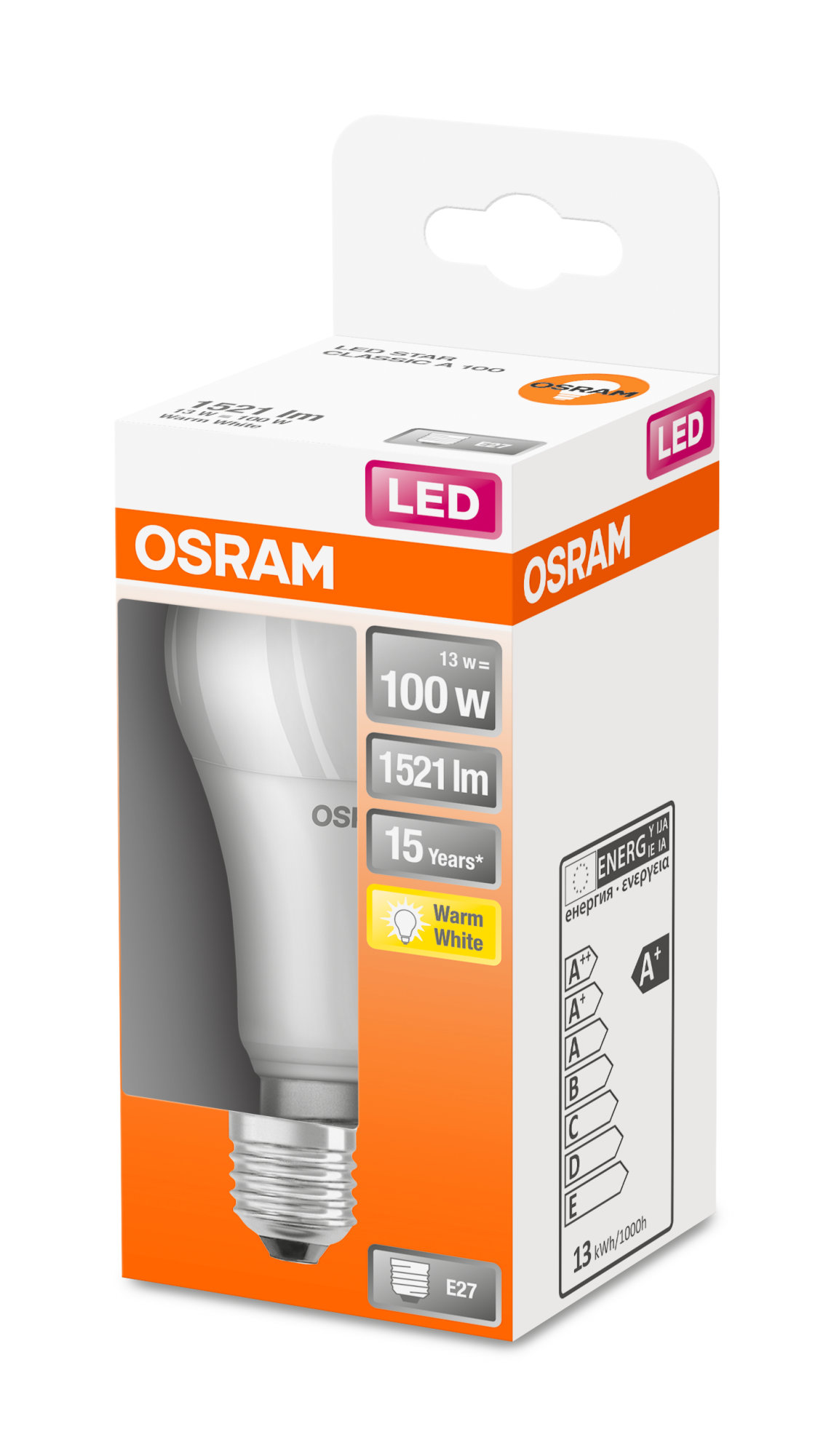 Bec Osram LED STAR CLASSIC A 100 14W 827 FR 1521lm 2700K 14W 827 FR 1521lm 2700K