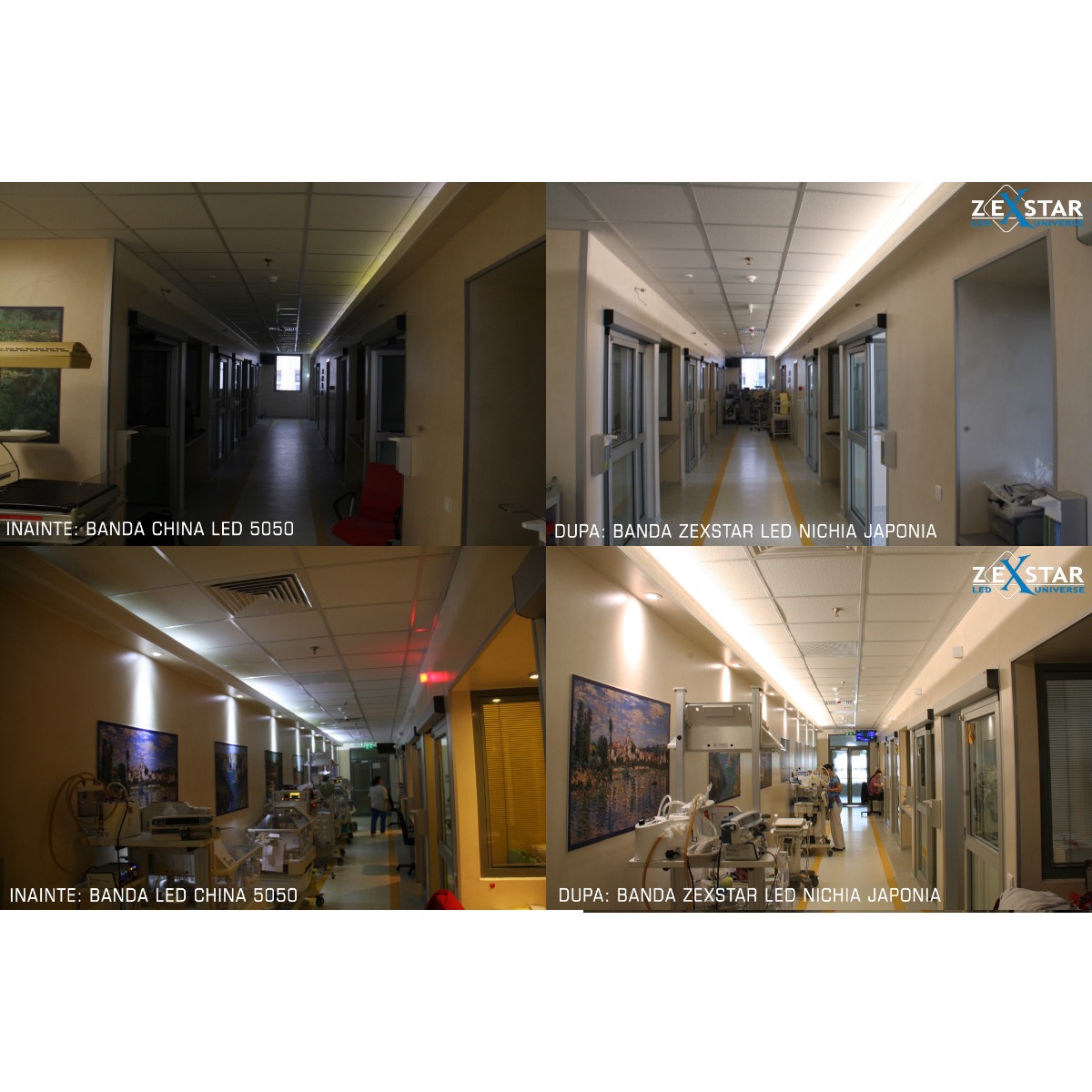 Banda LED LumiFlex2080 Nichia LED Strip alb pur 4000K 1328lm 24V 70 LED-uri/m preț pentru 50cm (1328lm/m 9.6W/m)