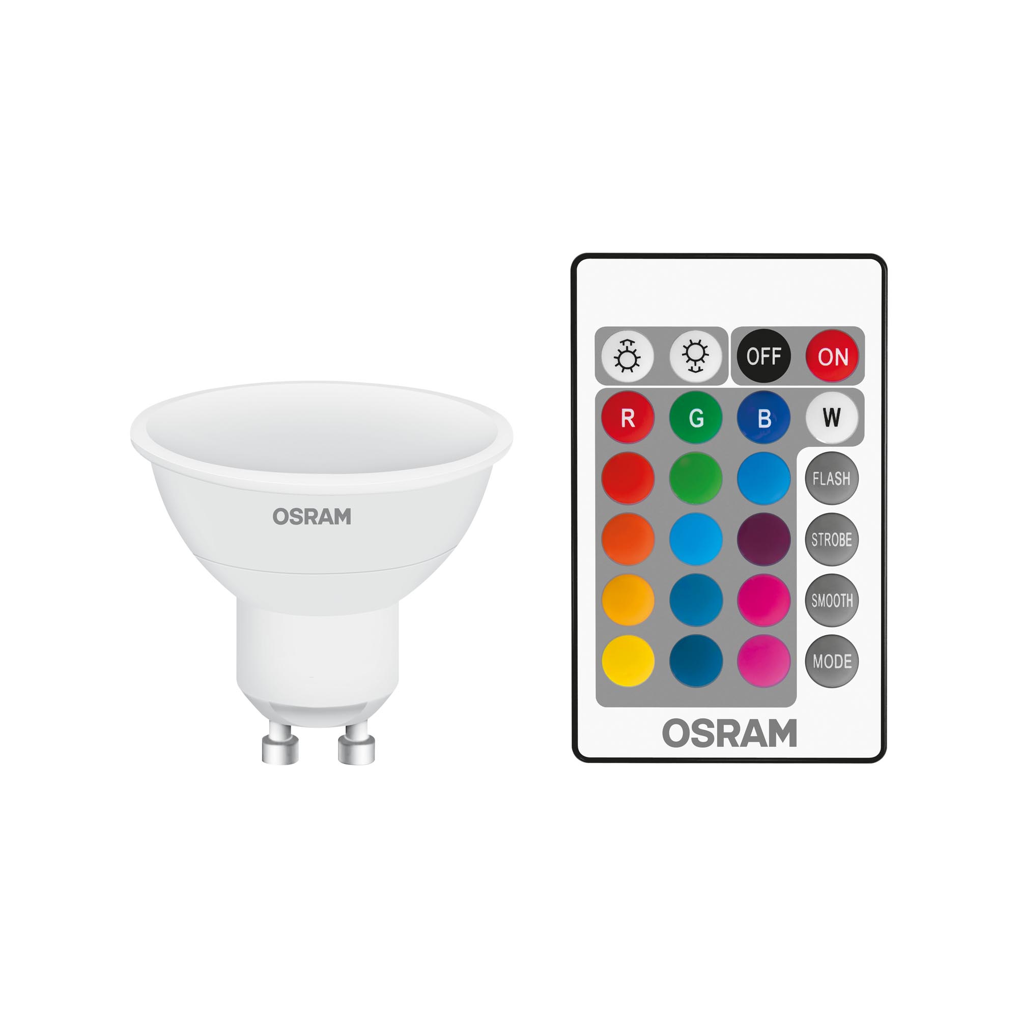 Spot Osram LED STAR+ PAR16 RGBW GU10 25 4,5W cu telecomandă 120° 82 230lm