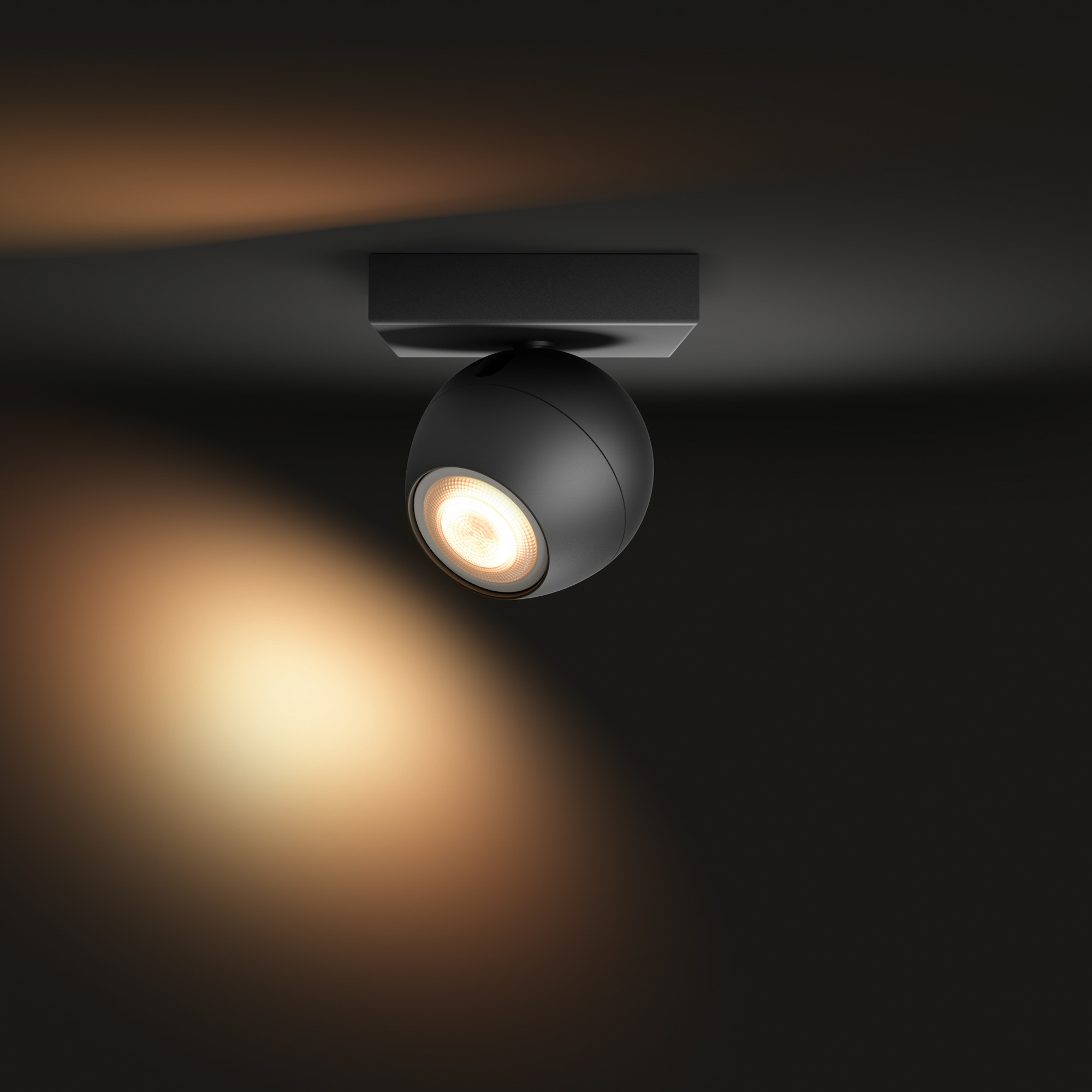 Spot Philips Hue alb Ambiance Buckram LED Spotlight negru 350lm incl. Buton Dimmer