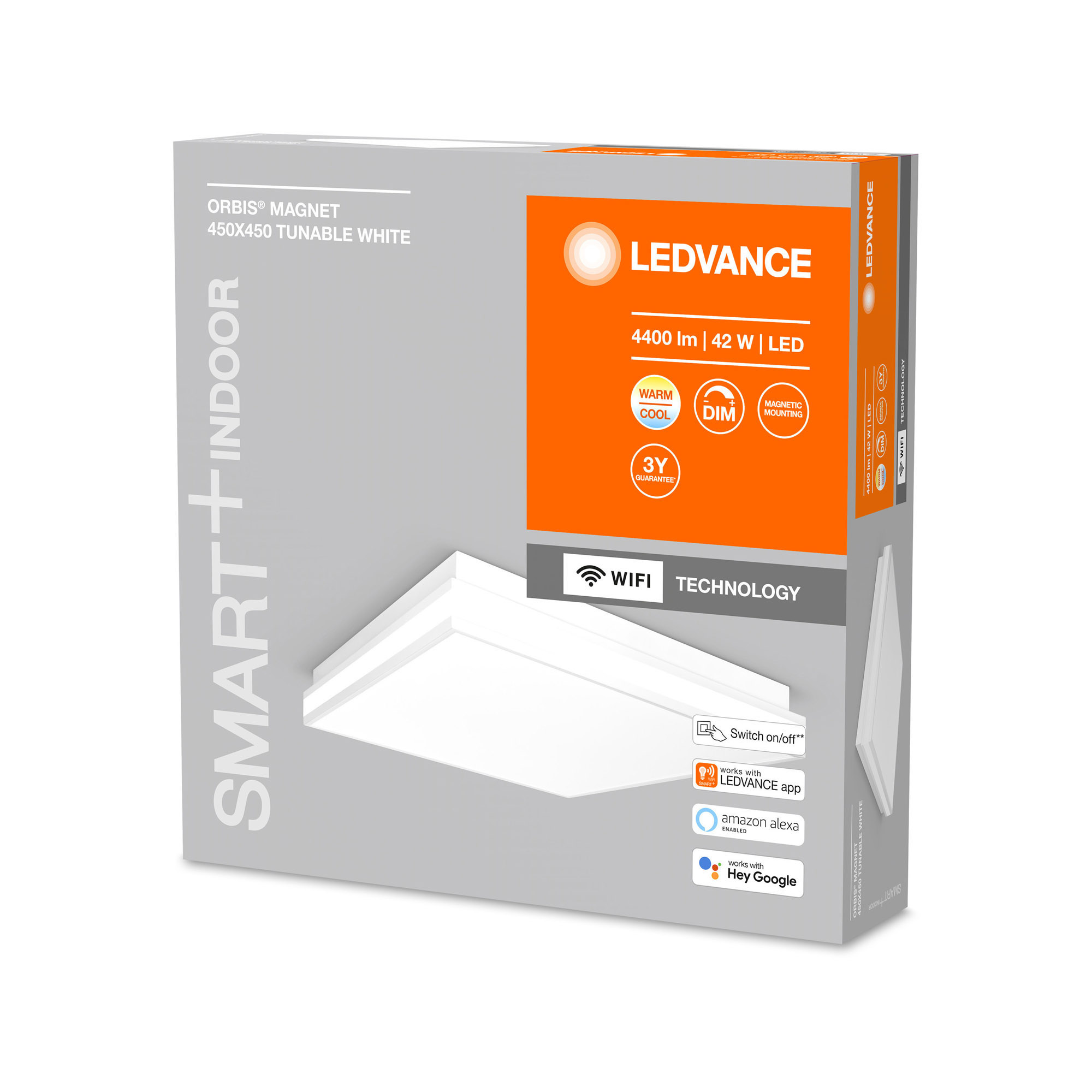 Lampa LED de tavan LEDVANCE SMART+ WiFi Tunable LED-uri Albe ORBIS MAGNET 450x450mm alb 4200lm