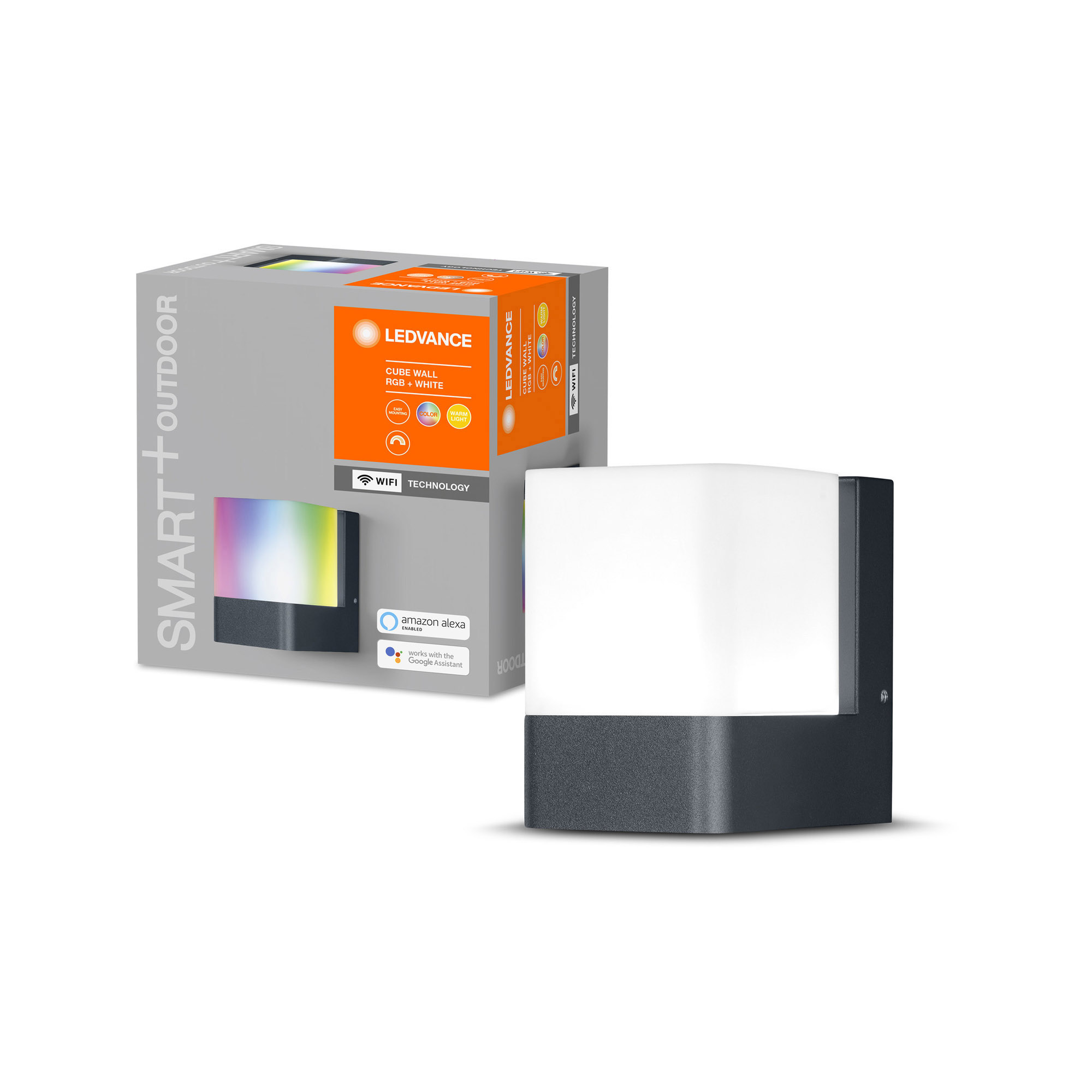 Lampa LED de perete LEDVANCE SMART+ WiFi RGBW LED Cube Wall IP44 450lm