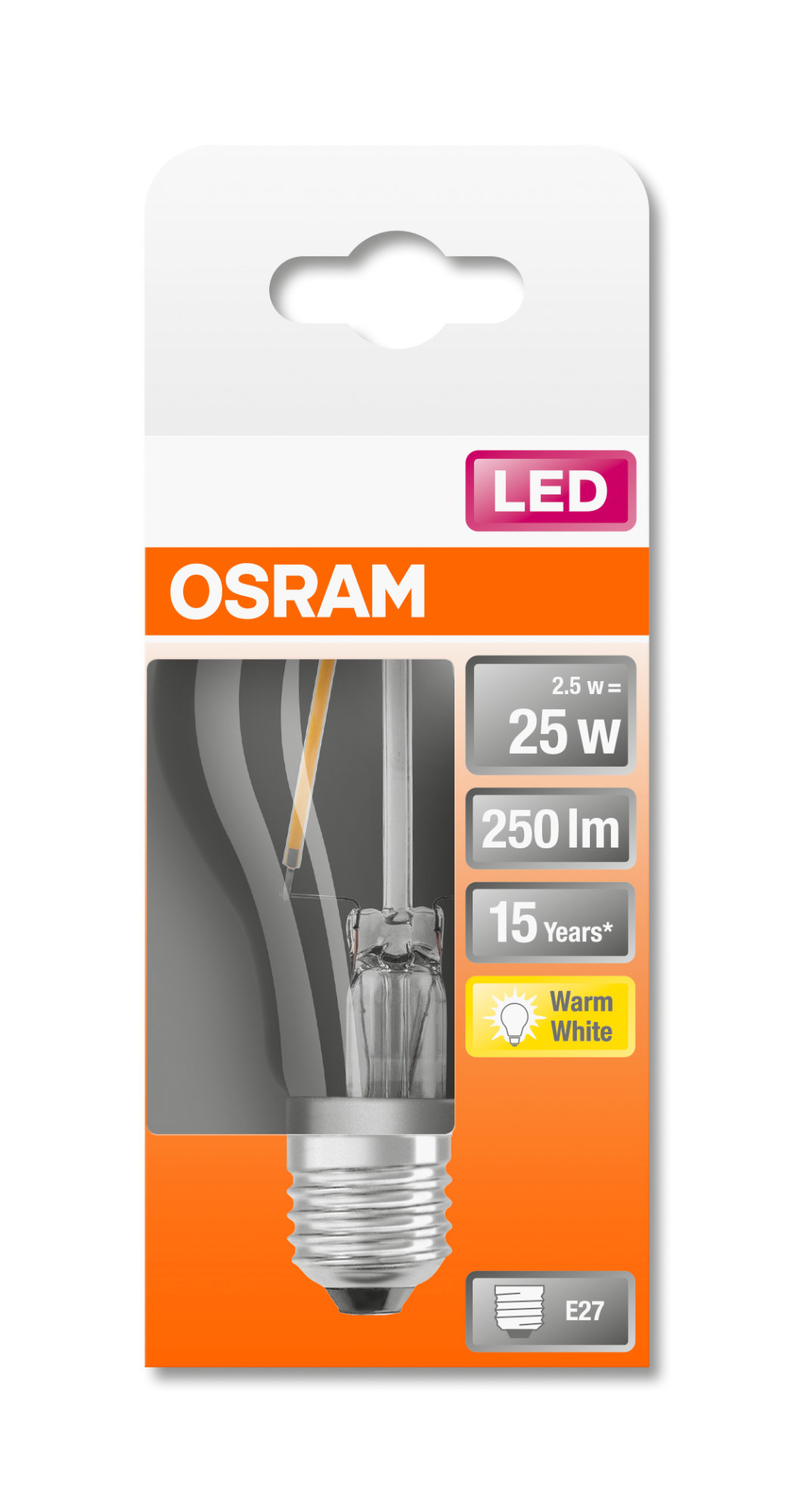 Bec Osram LED STAR FILAMENT clar CLA 40 4W 840 E27 non dim 470lm 4000K