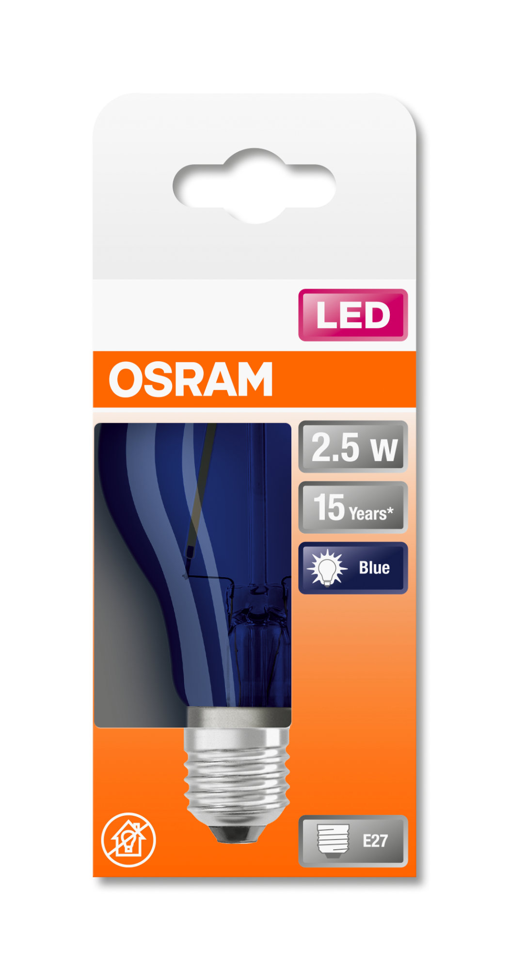 Bec Osram LED SUPERSTAR CLA 15 DécorBlue non-dim 2,5W 827 E27 136lm 2700K