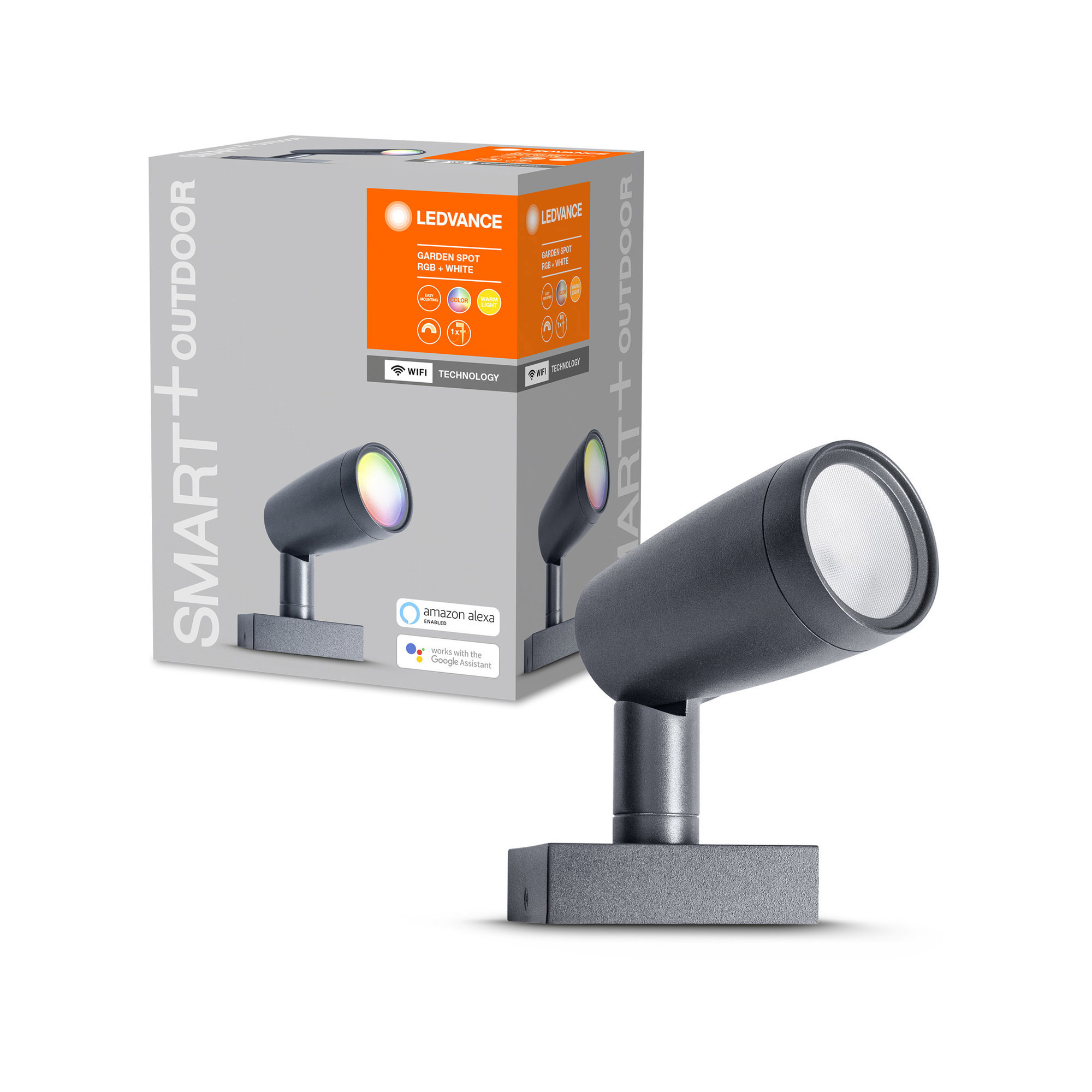 Lumini de grădină cu LED-uri LEDVANCE SMART+ WiFi RGBW LED Spot, set de bază IP65 antracit 260lm