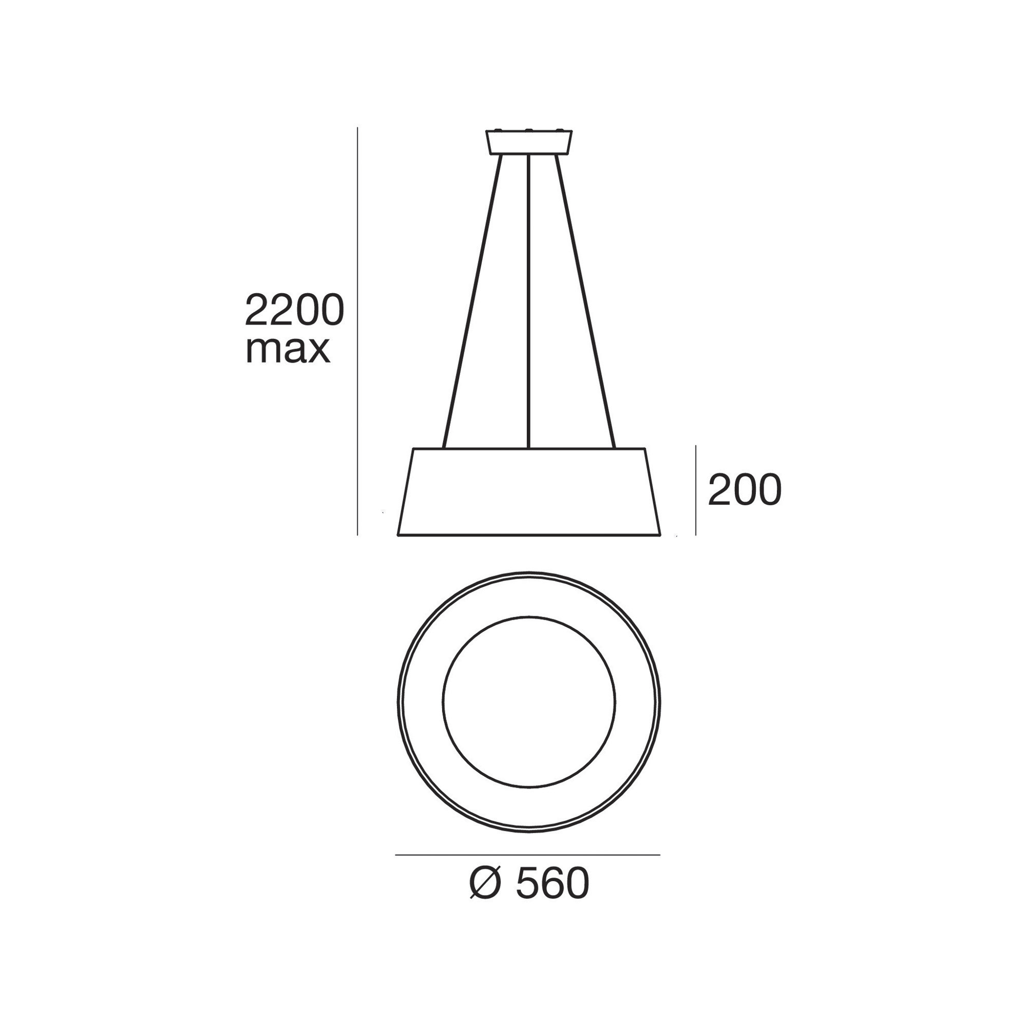 Lampa Pendul LED Linea Oxygen P 36W Alb 3000K 4042lm