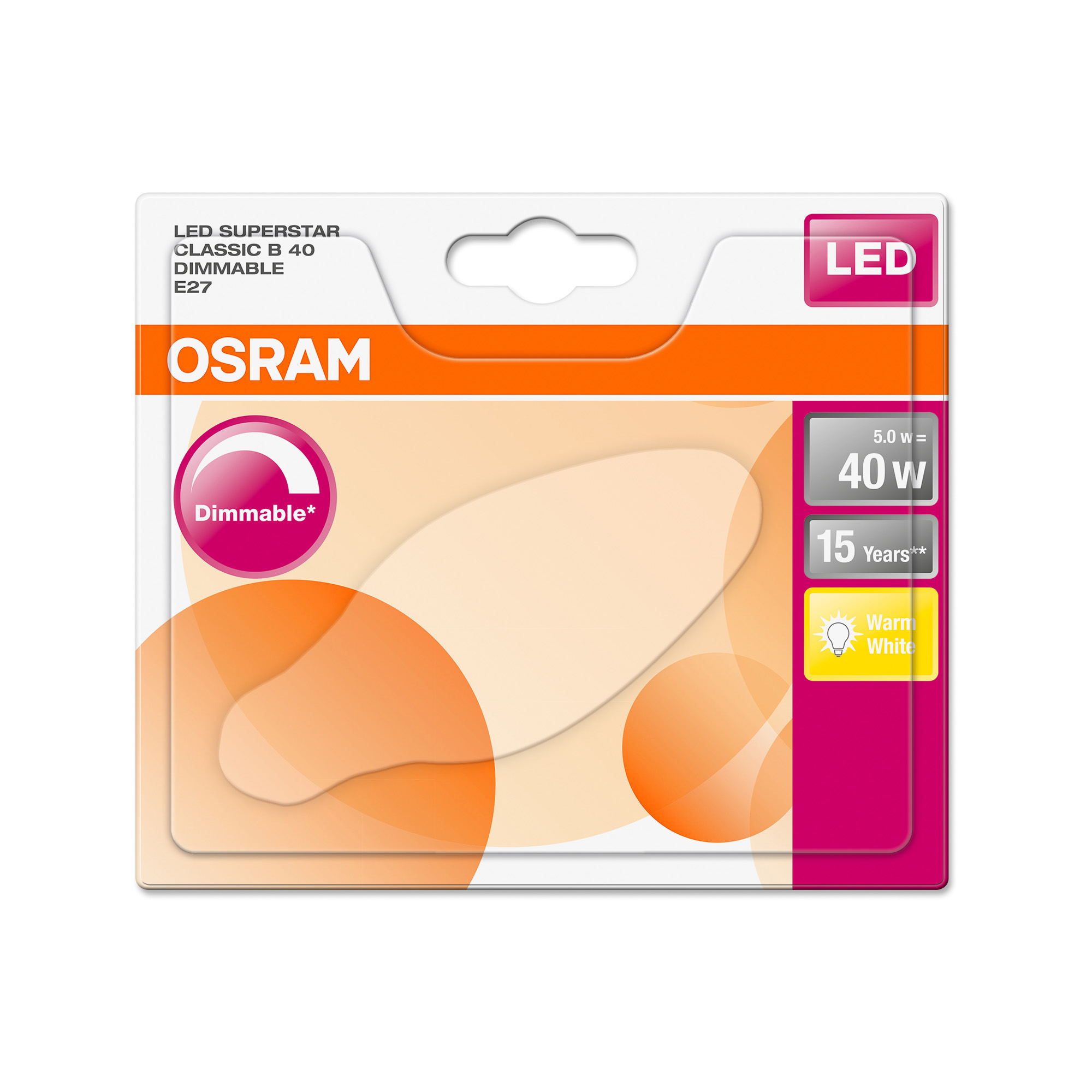 Bec Lumanare LED Osram LED SUPERSTAR RETROFIT mat DIM CLB 40 5W 827 E14 2700K 470lm