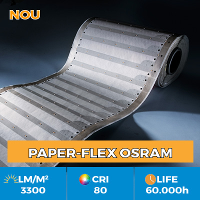 Benzi LED Profesionale Osram Paper-Flex cu lățimea de 35 cm și 3300 lm pe metru pătrat. Puteți ilumina 9 metri pătrați simultan!